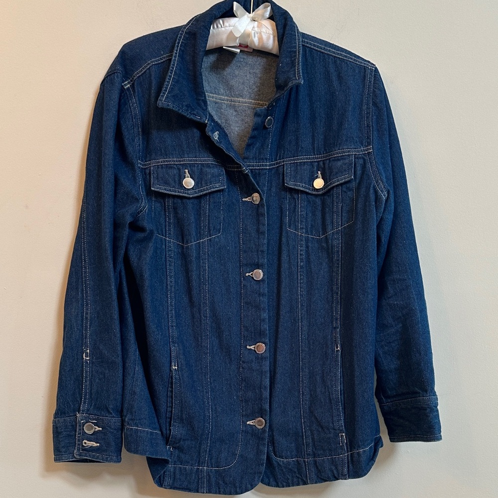 Haband American Sweetheart Denim Shirt Jacket – Size Large, Hardly Worn